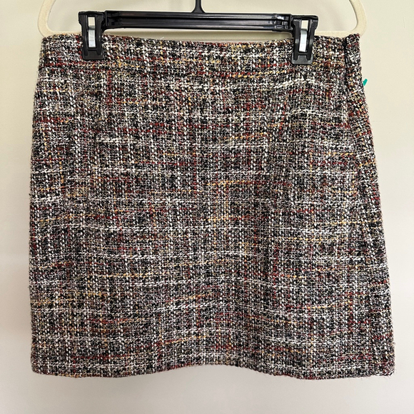 Women's LOFT Tweed Skirt Size 8 Wool Blend Pockets Multi-color - Picture 1 of 6